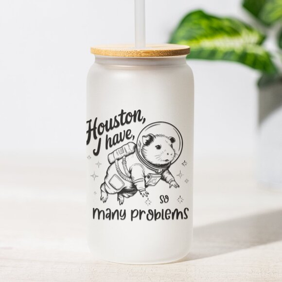 Houston I Have So Many Problems Hamster Astronaut Tumbler, Funny Space Nerd Gift - Picture 1 of 6